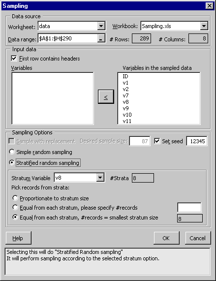 Sampling from Worksheet | solver