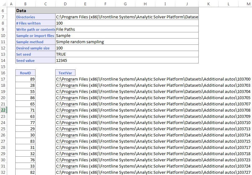 Sampling Output