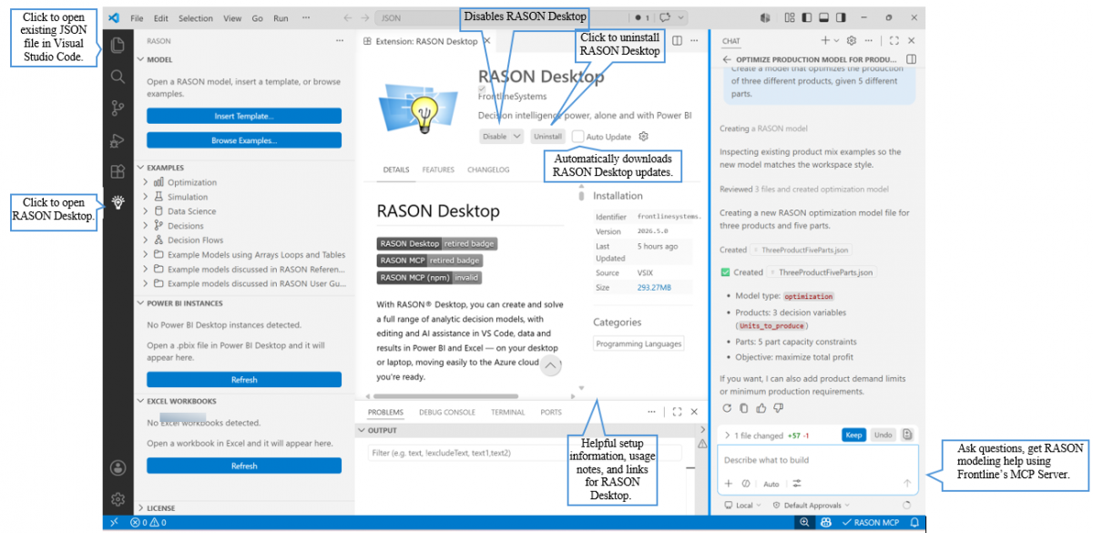 RASON Desktop Extension Welcome Screen