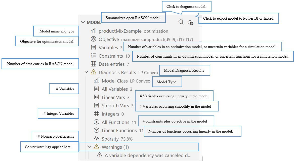 RASON Desktop Model Information Pane