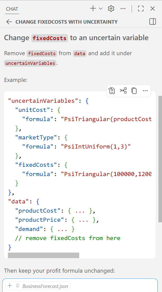 Frontline's MCP Server answering question entered into chat prompt
