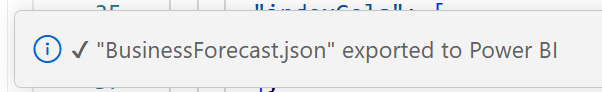 Model export successful message