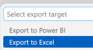 RASON Desktop: Export to Excel dialog