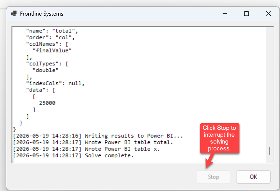RASON Runner solving progress dialog