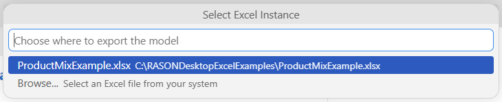Choose where to export the model