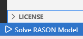 Click Solve RASON Model on the bottom left of RASON Desktop Extension