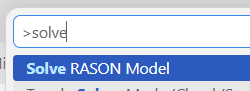 Solve the model via the Command Pallette